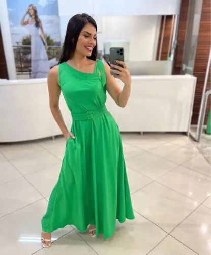 Vestido Longo Verde - Novo