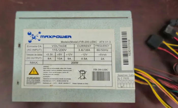Fonte de Alimentação PC Maxpower 200W