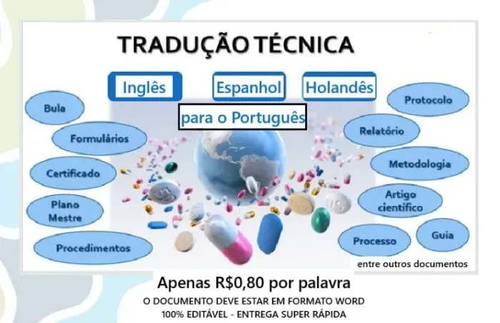 Traduções de Documentos Inglês, Espanhol, Holandês para Português 80 centavos por palavra