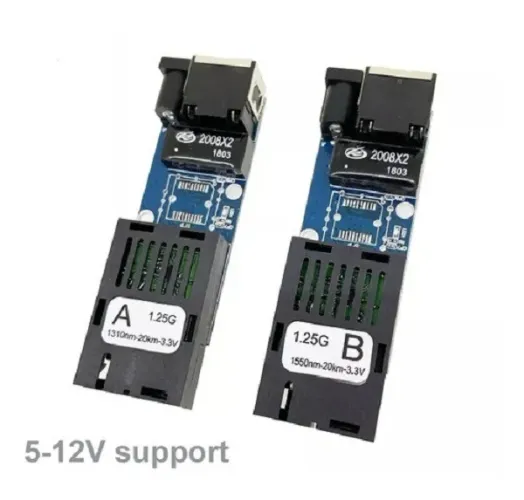 Placa De Mídia Switch Fibra Gigabit Pair A/b 1000m Com Fonte