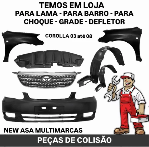 PARA LAMA - PARA BARRO - PARA CHOQUE COROLLA 03/08