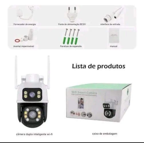 Câmera dupla residencial/comercial com cartão de memória de 64GBb