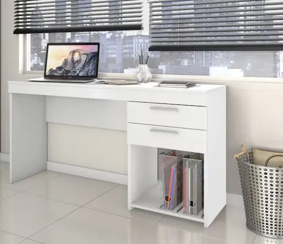 Escrivaninha moderna  com 2 gavetas e nicho