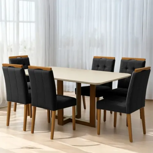 Mesa de Jantar 160×80 com 4 Cadeiras Sophia  tt443