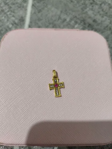 Pingente de ouro 18k cruz linda 