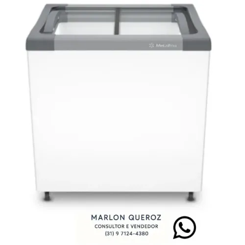 Freezer Horizontal 185 Litros tampa de vidro Metalfrio