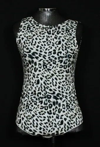 Body feminino animal print branco e preto Demillus - Veste G - Ref. 3689