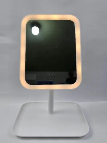 Espelho de Maquiagem com Luz LED - Ajustável e Recarregável