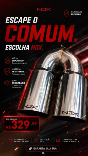 Ponteira dupla inox 3 pol