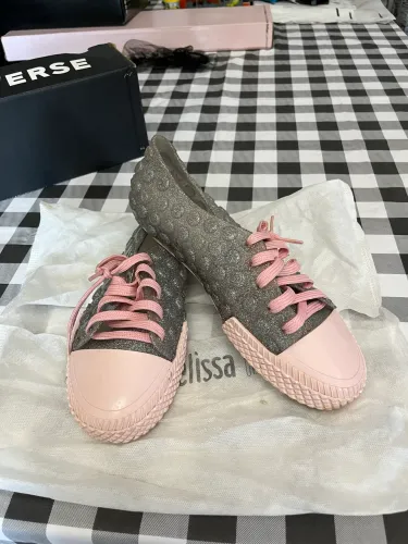Melissa Polibolha Original Cinza Transparente Glitter Rosa - Tam.39/40