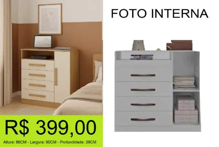 Comoda sapateira uma porta - Parcelamos sem juros!