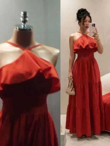 Vestido longo vermelho