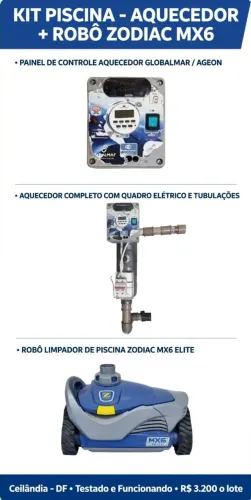 Kit piscina Aquecedor + Robô Zodíac MX6