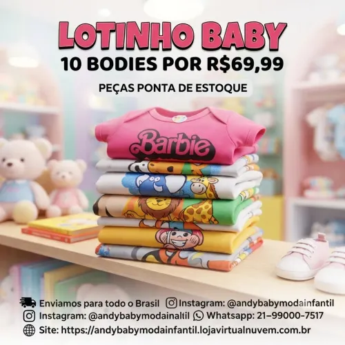 LOTINHO DE BEBÊ - 10 BODIES DIVERSOS NOVO