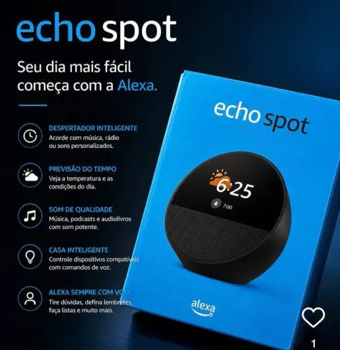 Alexa Echo Spot com relogio