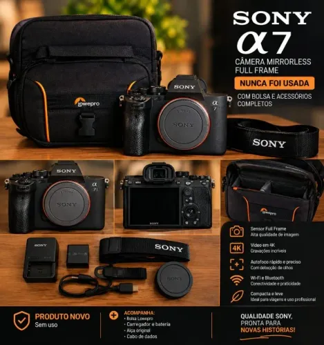 SONY 7 CÂMERA MIRRORLESS FULL FRAME NOVA / NUNCA FOI USADA! Excelente oportunidade