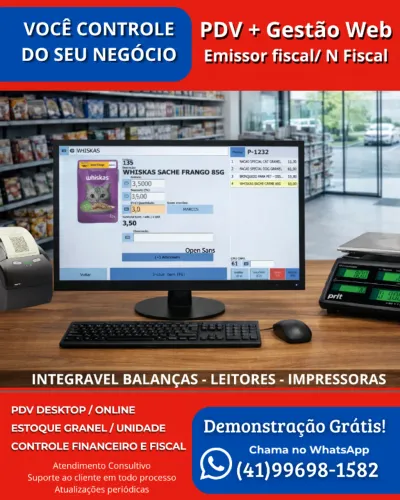 Sistema para PETSHOP Completo, estoque, pesáveis, fiscal - CURITIBA
