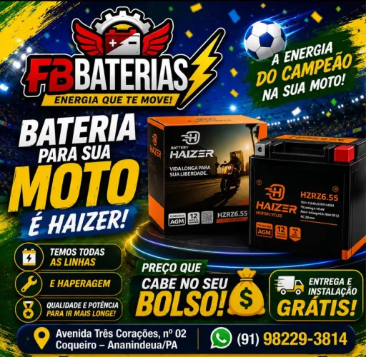 Baterias pra moto Toda linha haizer pronta entrega