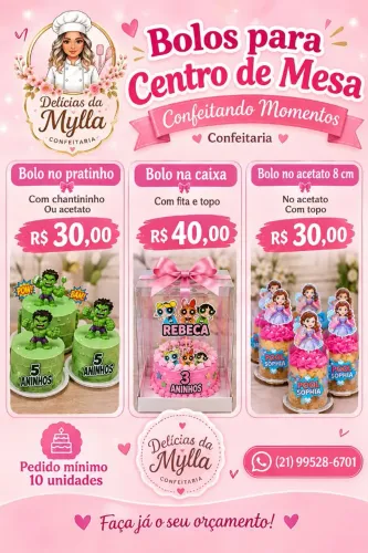 Bolo centro de mesa