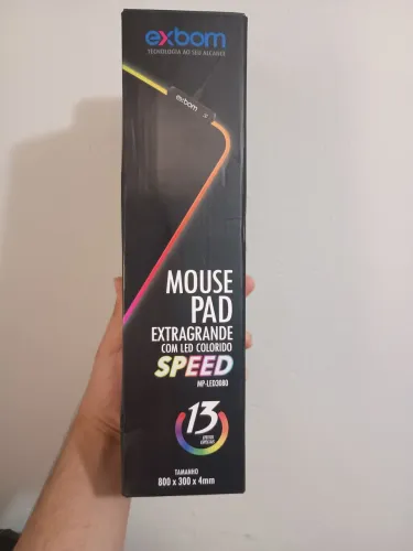 MOUSEPAD GAMER EXBOM RGB 30X80 NOVO
