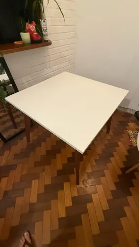 Mesa Quadrada Branca 90 cm
