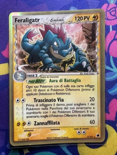 Carta Feraligator Foil Italiano HP/MP Dragon Frontiers Pokemon TCG