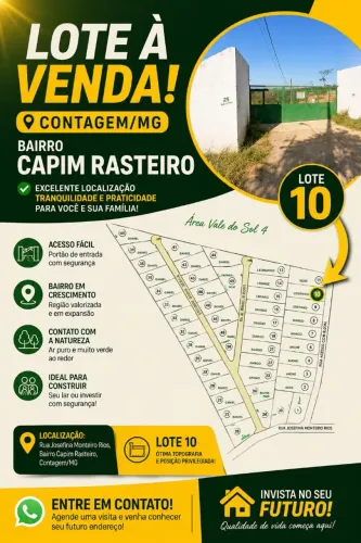 Lote 1.128m² em Condomínio Fechado - Capim Rasteiro - Contagem/MG