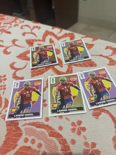 Kit 5 Figurinhas Extra Legend Yamal Copa26 Our/prat/bron/lil Editora Panini