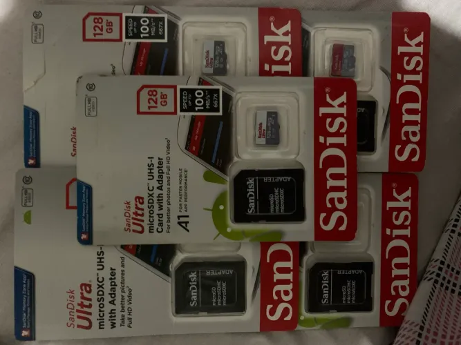 Kit com 5 cartão de memória de 128gb
