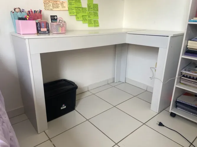 Penteadeira Camarim Escrivaninha em L com Espelho