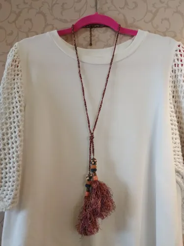 Colar Sfera longo tassel boho chic