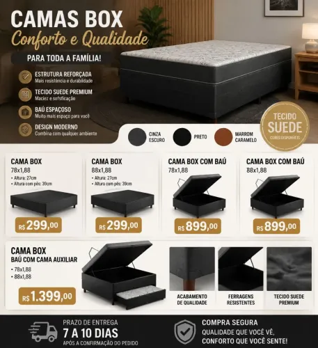 Cama box direto de fábrica chama ZAP *