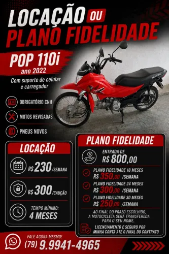 Moto POP 110i com opção de plano aquisição - ter CNH