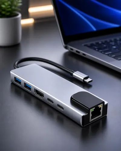 Adaptador Hub Tipo C 6 em 1 Hdmi Tf M1 4k Usb 3.0 Para computador todo ti