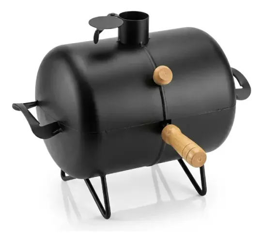 Churrasqueira Bafinho Mini Bafo Móvel Grelha Portátil Tampa