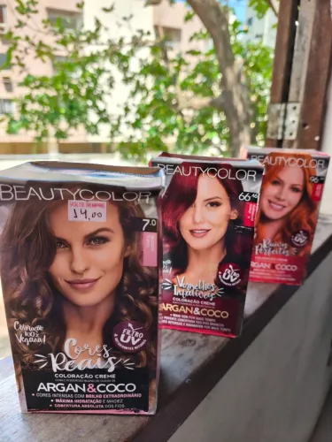 Tinta cabelo BEAUTY COLOR Argan e Coco temos muitos tons.
