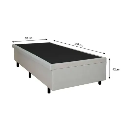 Base Box Baú de Solteiro na cor Off-White