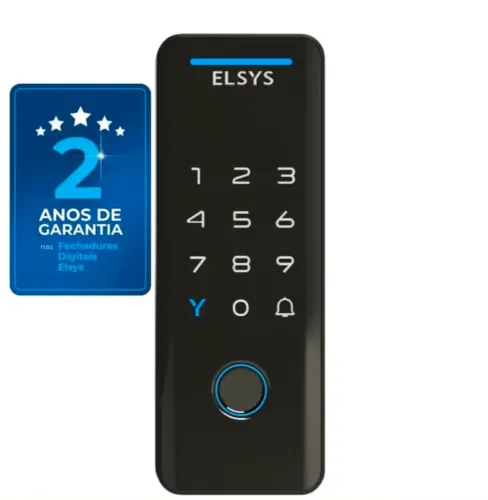 Fechadura Digital de Sobrepor, Abertura por senha ou tag, Tecno, Preta, DS4100V, Elsys