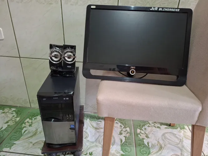PC Completo Funcionando + Monitor AOC + Som Knup