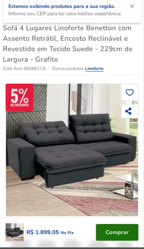 Sofá 4 lugares - Retrátil e reclinável