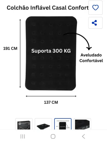 Colchão inflável casal mas bomba 