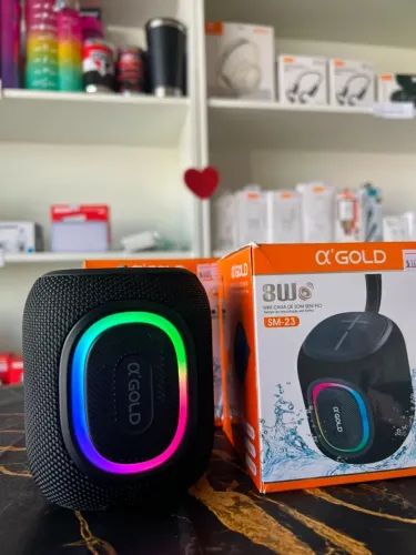Caixa de som na promoção