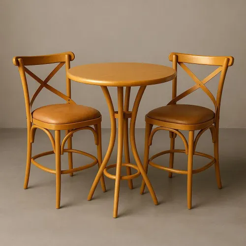Conjunto banquetas e mesa elegance