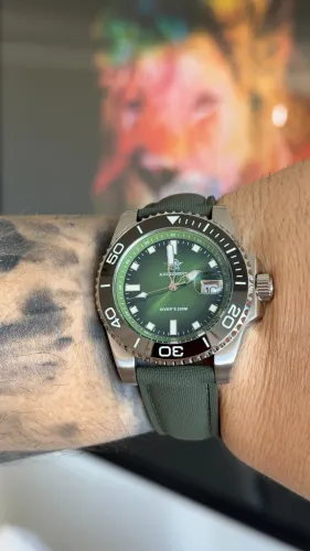 Relógio ADDIESDIVE Diver Verde 200 m Full Set