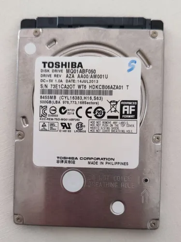 HD de Notebook Toshiba 500GB