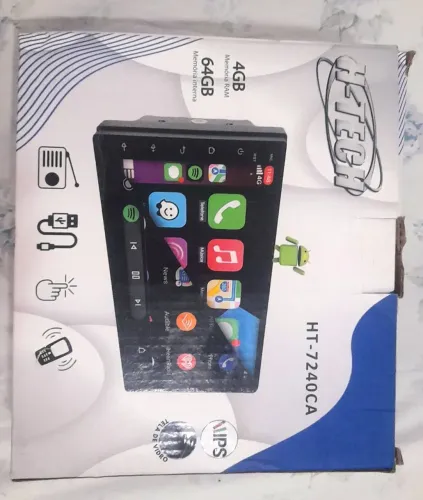 Central Multimídia Android H-Tech HT-7240CA 4GB RAM / 64GB - Carplay e Android Auto