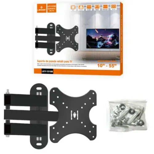 Suporte de TV Parede Articulado Universal 10'' - 55'' Polegadas Lehmox - LEY-1518B - 30kg