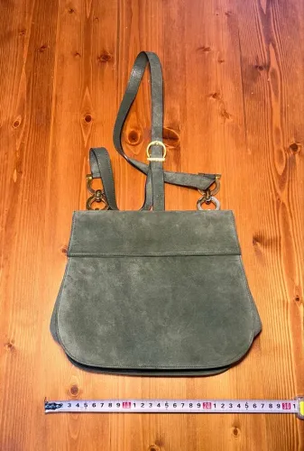 bolsa salvatore ferragamo camurça verde 100% original + alça longa