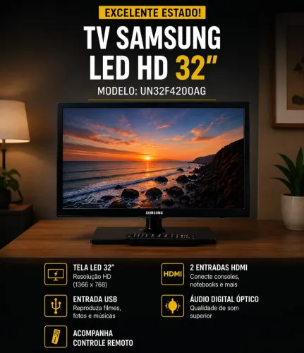 ? TV Samsung LED 32" HD - Não Smart TV | Excelente Estado | R$ 450 (Negociável)