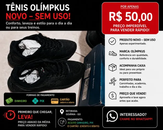 VENDO TÊNIS NOVO COM CAIXA
